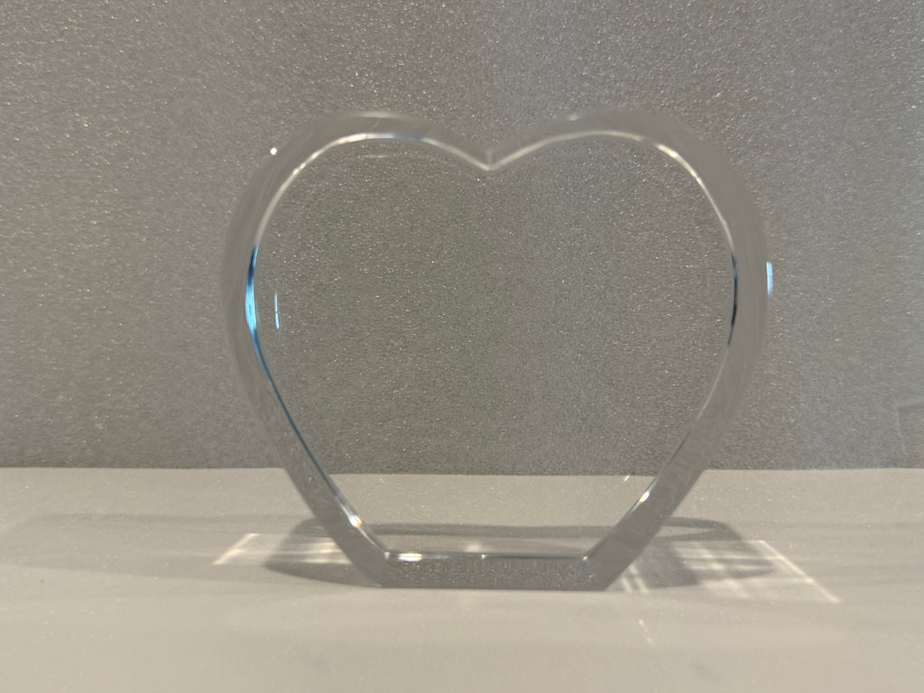3D Crystal Heart - Custom Laser Engraved