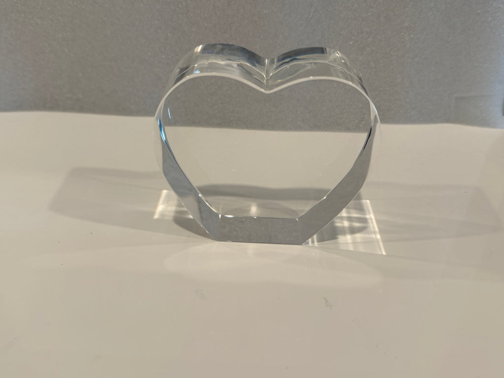 3D Crystal Heart - Custom Laser Engraved