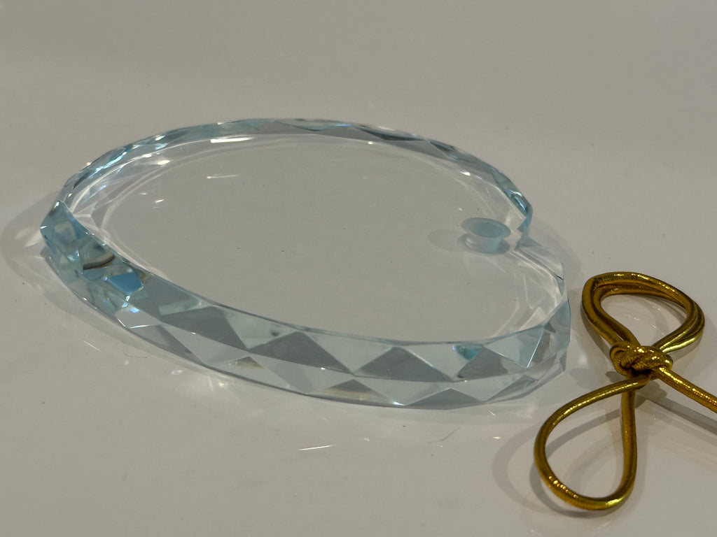 Custom Engraved K9 Crystal Ornaments - Heart & Circle Styles