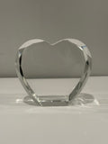 Slim Precision-Cut Faceted Crystal Heart