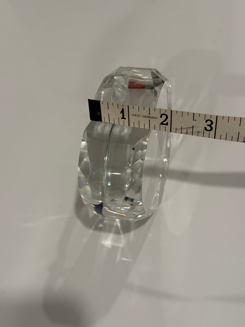 Slim Precision-Cut Faceted Crystal Heart
