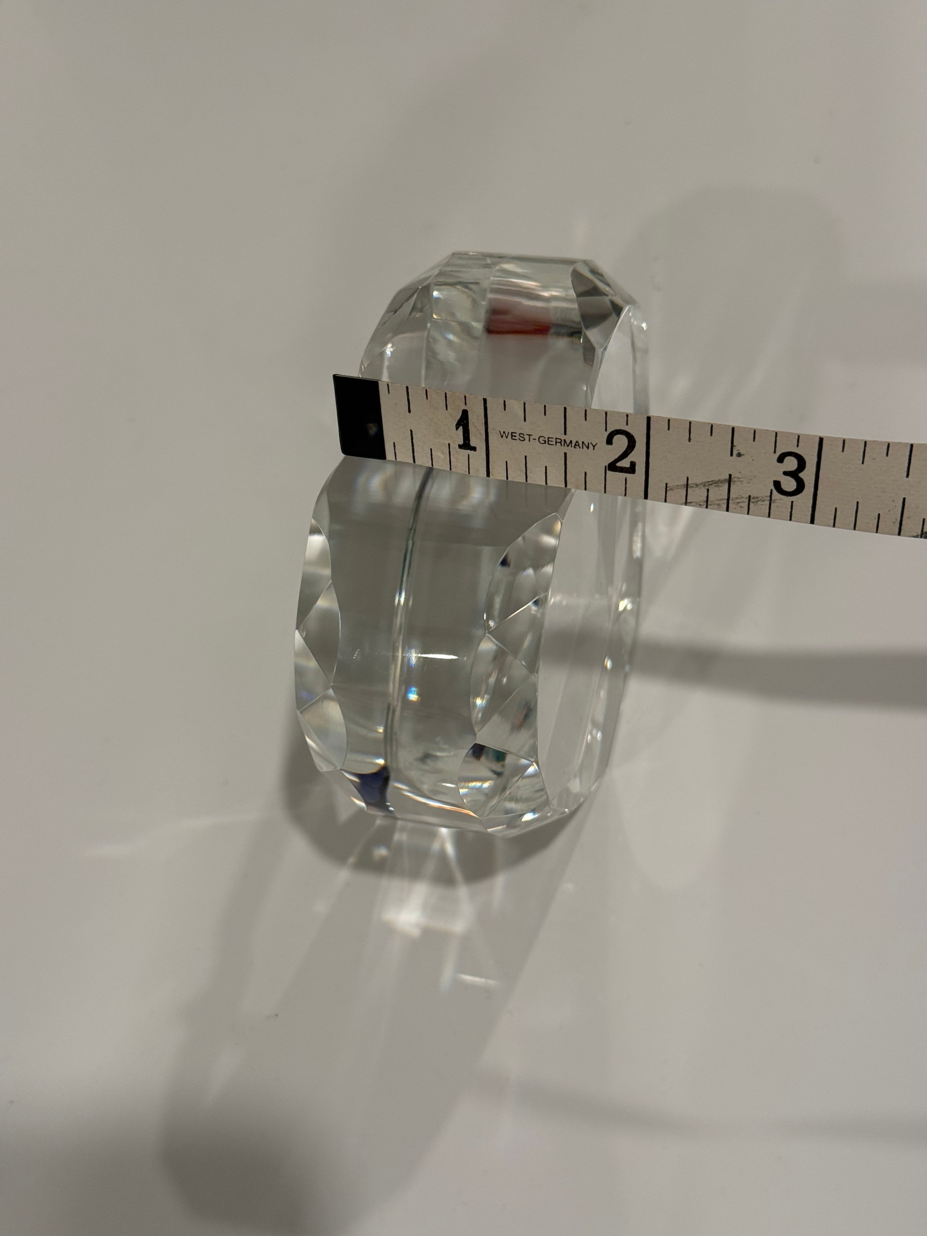Slim Precision-Cut Faceted Crystal Heart
