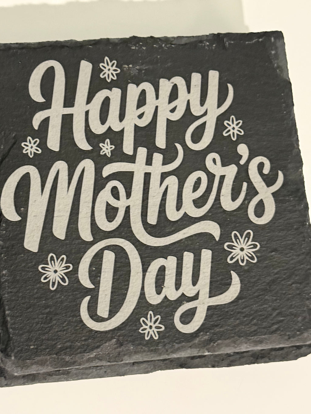 Custom Laser-Engraved Slate Coasters – Set of [4/6] – Personalized Natural Stone Decor