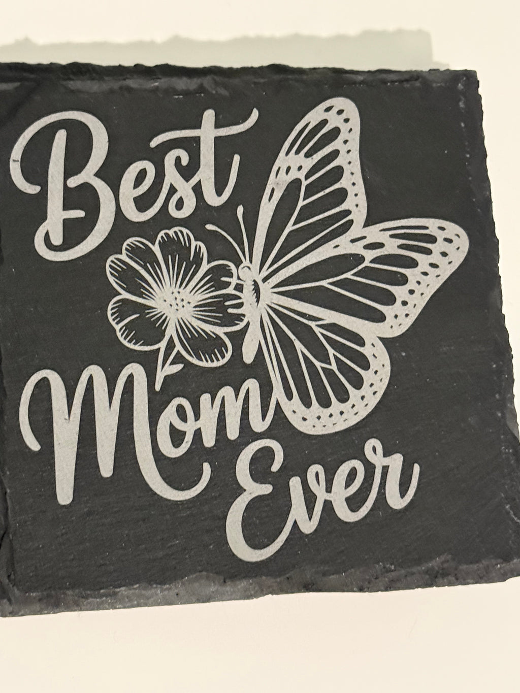 Custom Laser-Engraved Slate Coasters – Set of [4/6] – Personalized Natural Stone Decor