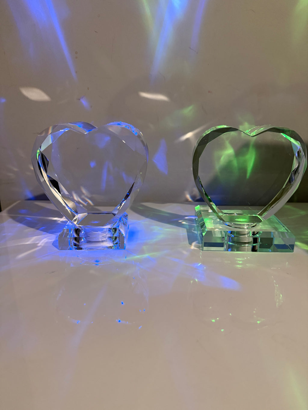 Slim Precision-Cut Faceted Crystal Heart