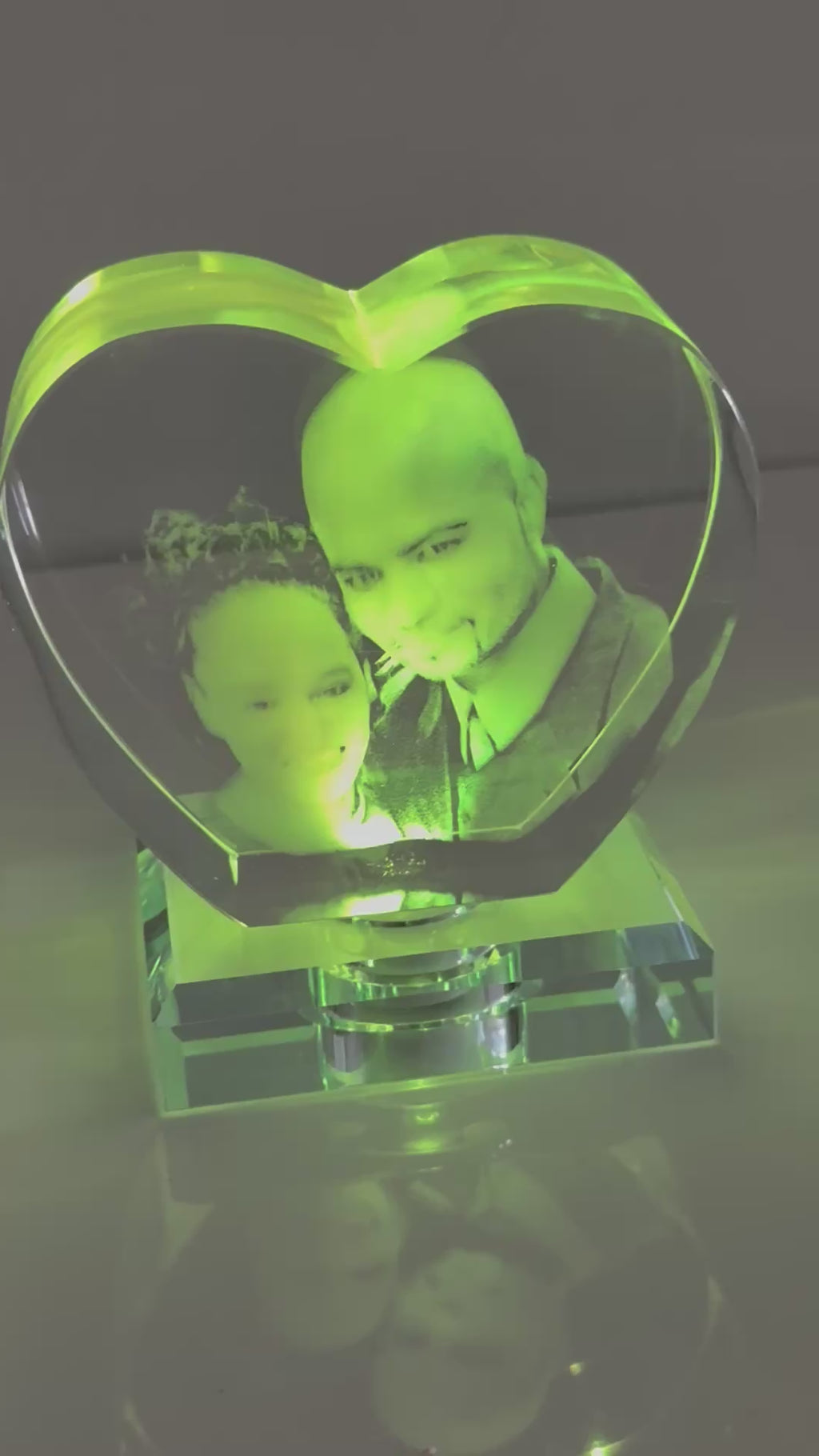 3D Crystal Heart - Custom Laser Engraved